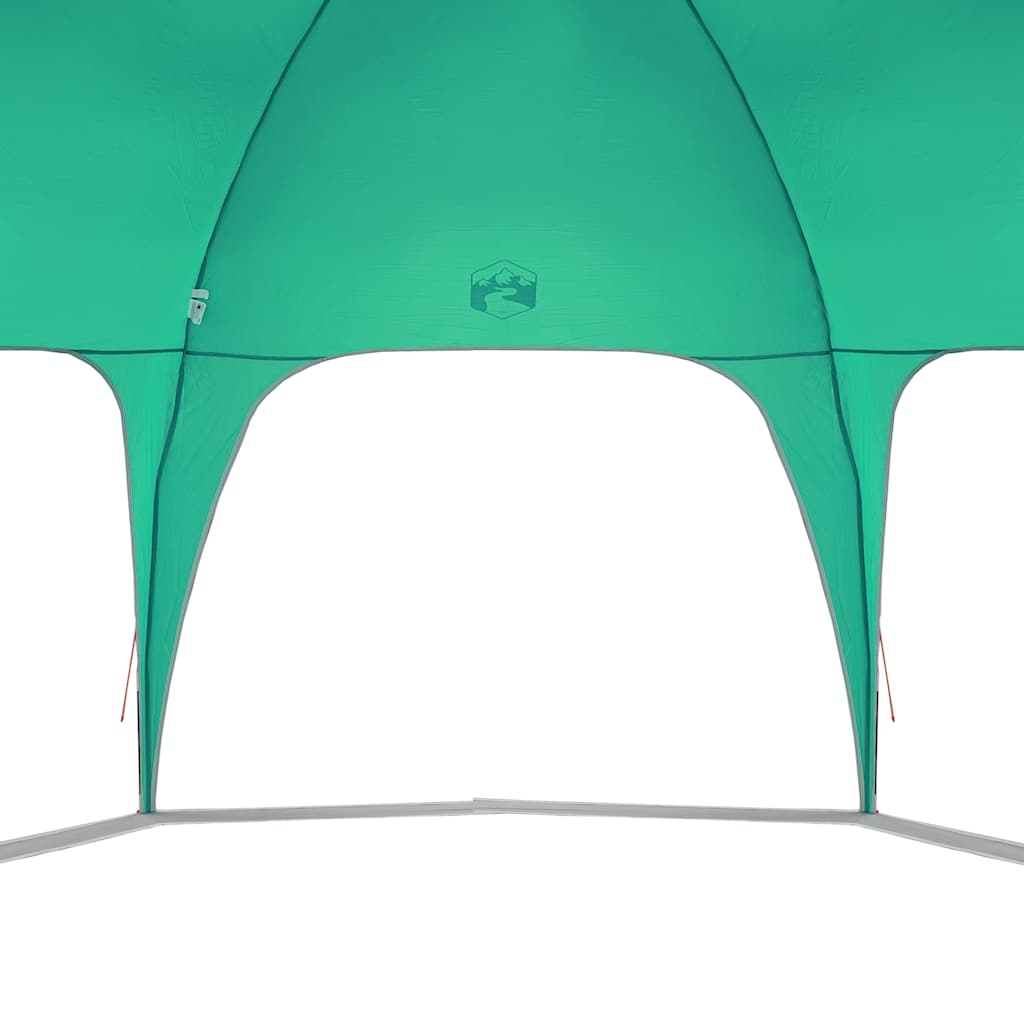 Detail van de zeegroene partytent vidaXL met waterdichte bovenkant en stevige constructie.