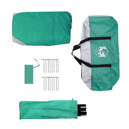 Detailweergave van de vidaXL zeegroene partytent met draagtas en bevestigingsmaterialen.
