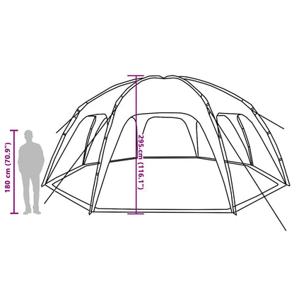 Detail van de vidaXL partytent met afmetingen en zijaanzicht van de tent.