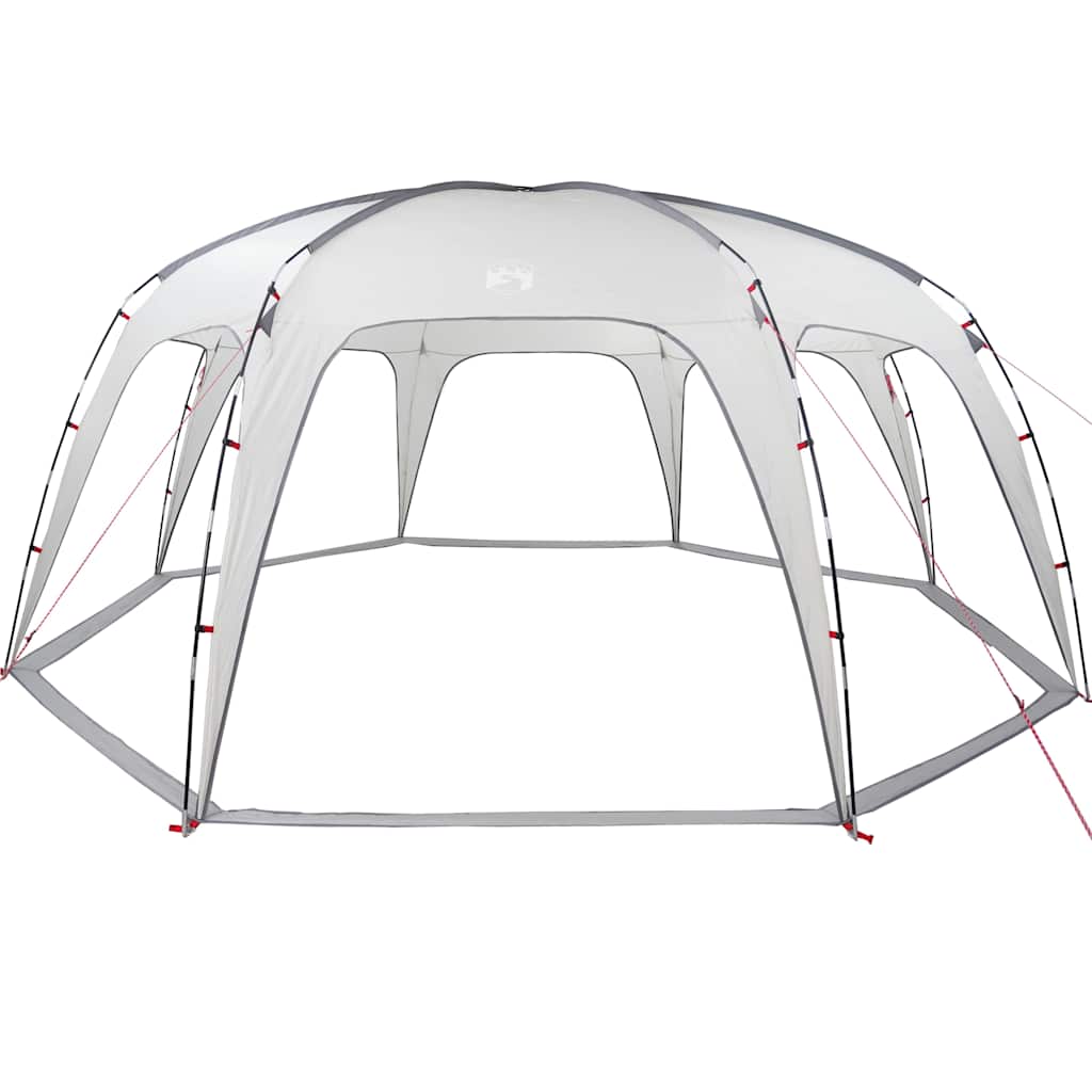 Detail van de grijze vidaXL partytent met open zijwanden en stevige structuur.