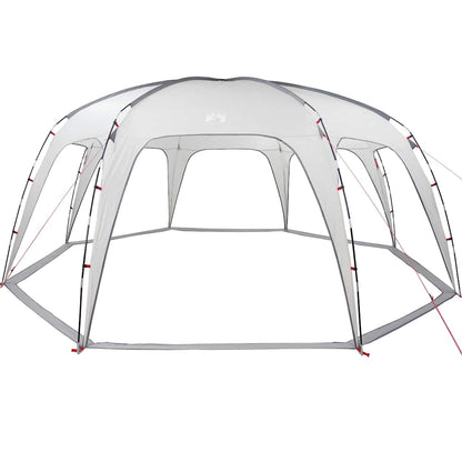 Detail van de grijze vidaXL partytent met open zijwanden en stevige structuur.