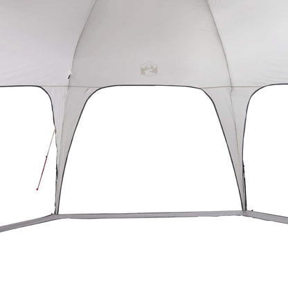 Detail van de grijze vidaXL partytent met waterdichte zijwanden en open voorkant.