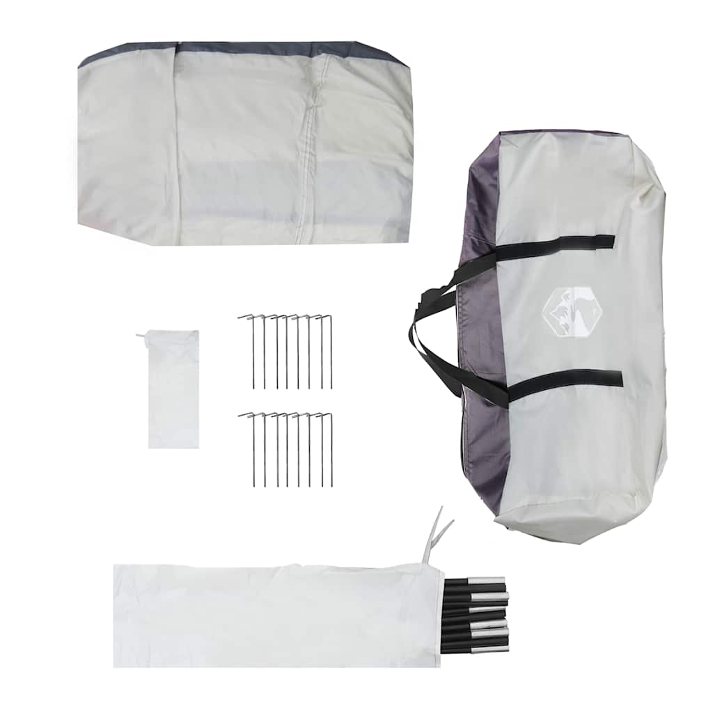 Detail van de accessoires van de vidaXL waterdichte partytent, inclusief stokken en haringen.