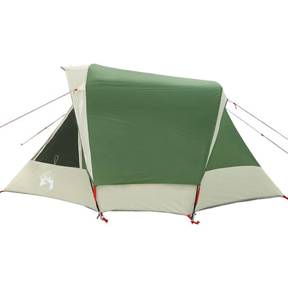 Detail van de vidaXL 4-persoons tent in groen met waterdichte bovenkant en zijwanden.