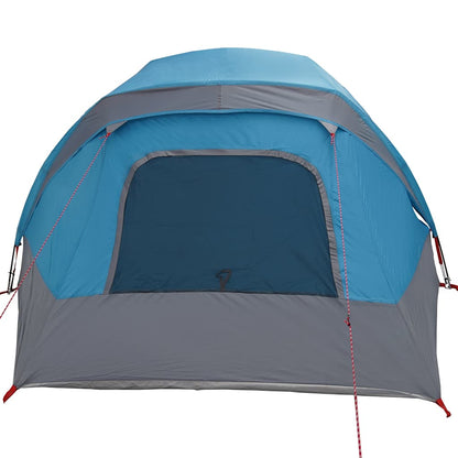 Detail van de blauwe vidaXL tent met een grote ingang en waterdichte afwerking.