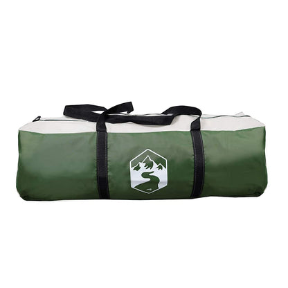Groene vidaXL gezinstent opbergzak met stevige handvatten en logo aan de zijkant.