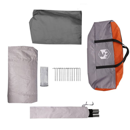 Detail van de accessoires van de vidaXL 6-persoons tent, inclusief haringen en stokken.