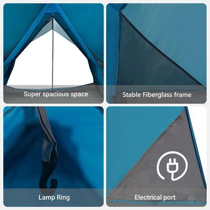 Detail van de vidaXL gezinstent met een stabiliserend fiberglas frame en elektrische poort.