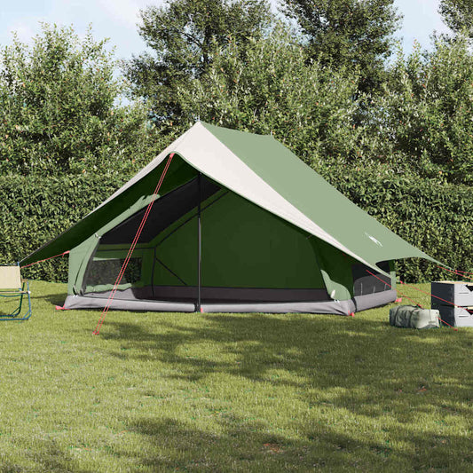 Gezinstent vidaXL in groen en wit, met een ruim en waterdicht ontwerp.