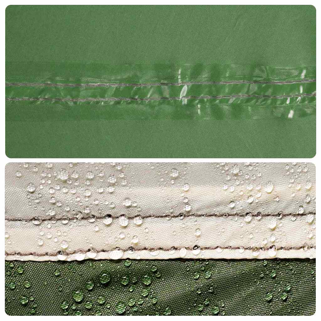Detail van de waterafstotende stof van de vidaXL Gezinstent in groen en wit.