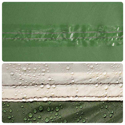 Detail van de waterafstotende stof van de vidaXL Gezinstent in groen en wit.