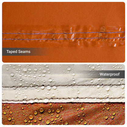 Detail van de getapete naden en waterdichte stof van de vidaXL gezinstent.