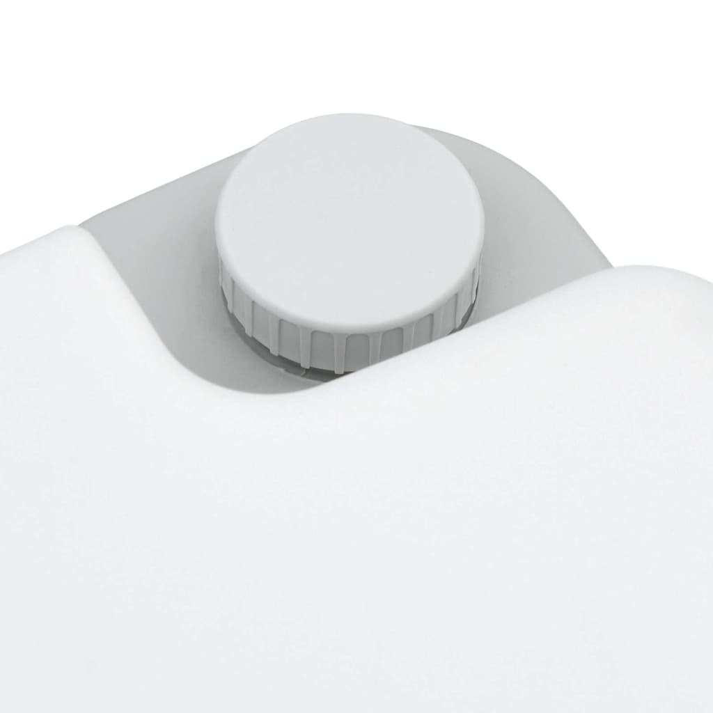 Detail van de grijze opvangtank met draaiknop van het vidaXL Camping Toilet.