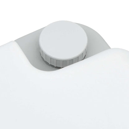 Detail van de grijze opvangtank met draaiknop van het vidaXL Camping Toilet.