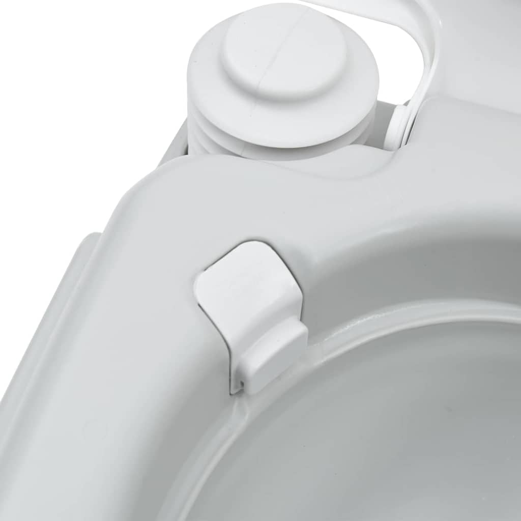 Detail van de beluchtingsknop en het compacte ontwerp van het vidaXL campingtoilet.