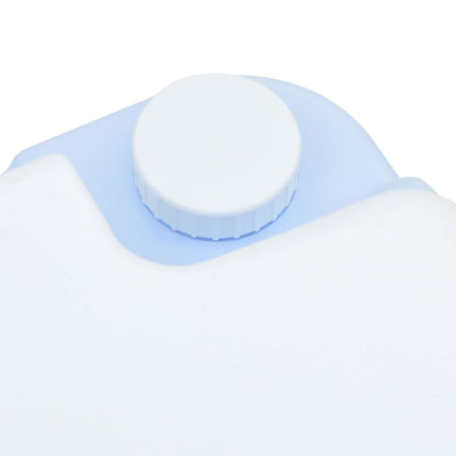 Detail van de lichtblauwe en witte bovenkant van het vidaXL campingtoilet met de afsluitdop.