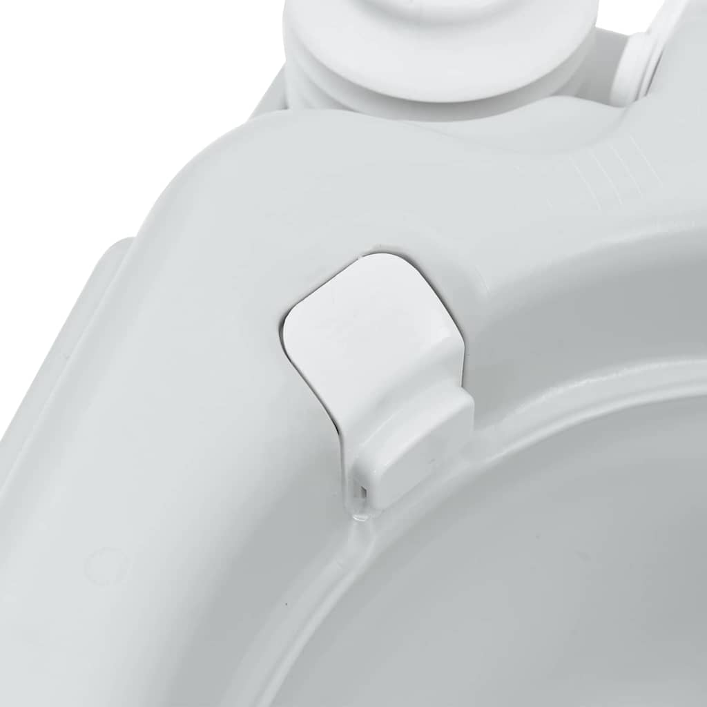 Detail van de bevestigingsclip aan de zijkant van het vidaXL campingtoilet.