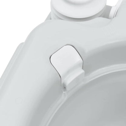 Detail van de bevestigingsclip aan de zijkant van het vidaXL campingtoilet.