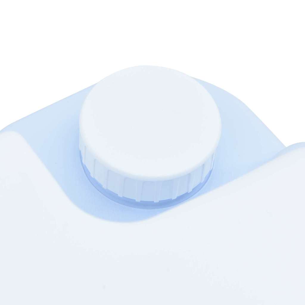 Detail van het lichtblauwe deksel van het vidaXL campingtoilet, met stevige sluiting.
