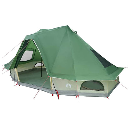 Detail van de vidaXL Tipi Tent in groen, met open ingang en zijvensters.