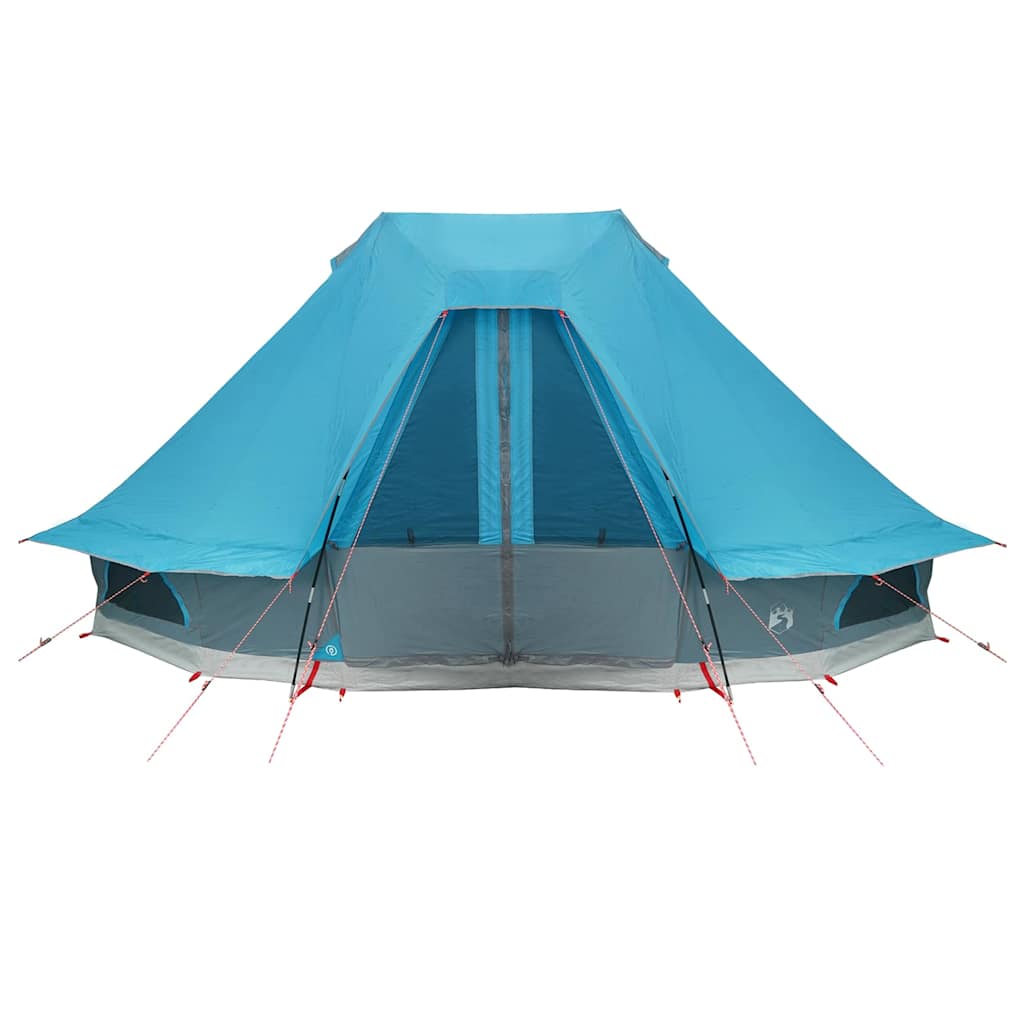 Detail van de vidaXL Tipi Tent in blauw, met een ruime ingang en weerbestendige stof.
