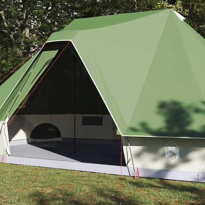 Detail van de groene vidaXL Tipi Tent met open voorkant en E-poort.