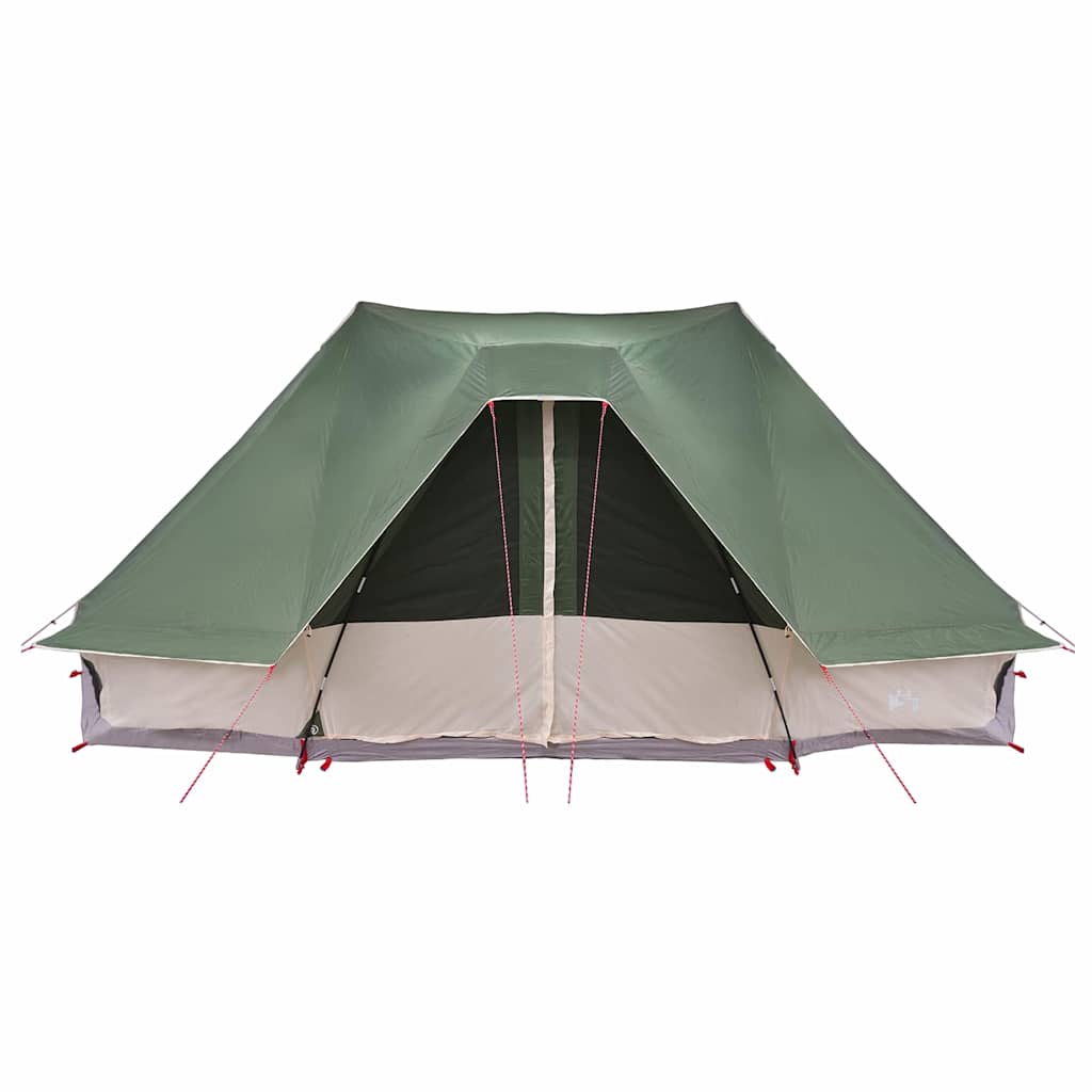 Detail van de vidaXL Tipi Tent in groen, met open ingang en zicht op de binnenruimte.