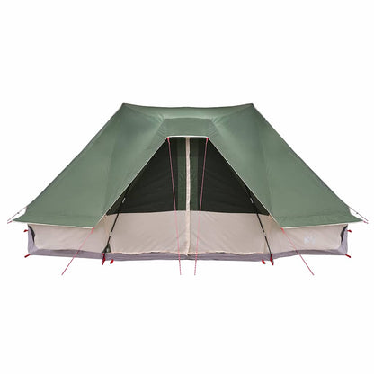 Detail van de vidaXL Tipi Tent in groen, met open ingang en zicht op de binnenruimte.