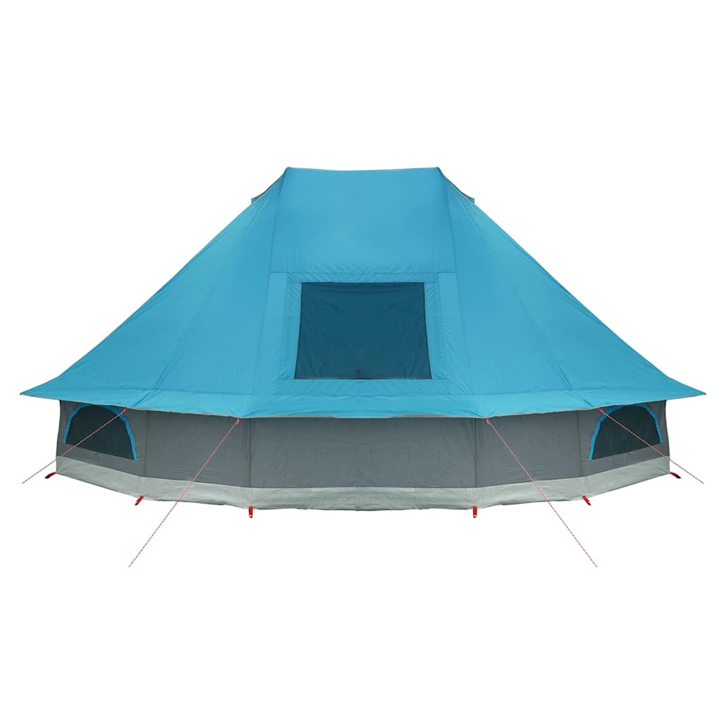 Blauwe vidaXL Tipi Tent met dak, vooraanzicht met openingen voor ventilatie.
