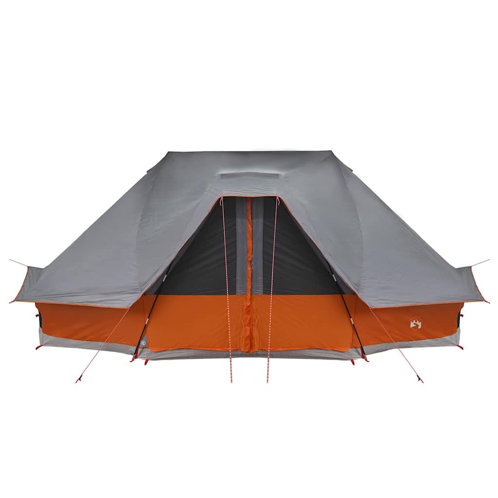 Grijs-oranje vidaXL Tipi Tent met een handige E-poort voor elektrische aansluiting.