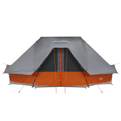 Grijs-oranje vidaXL Tipi Tent met een handige E-poort voor elektrische aansluiting.
