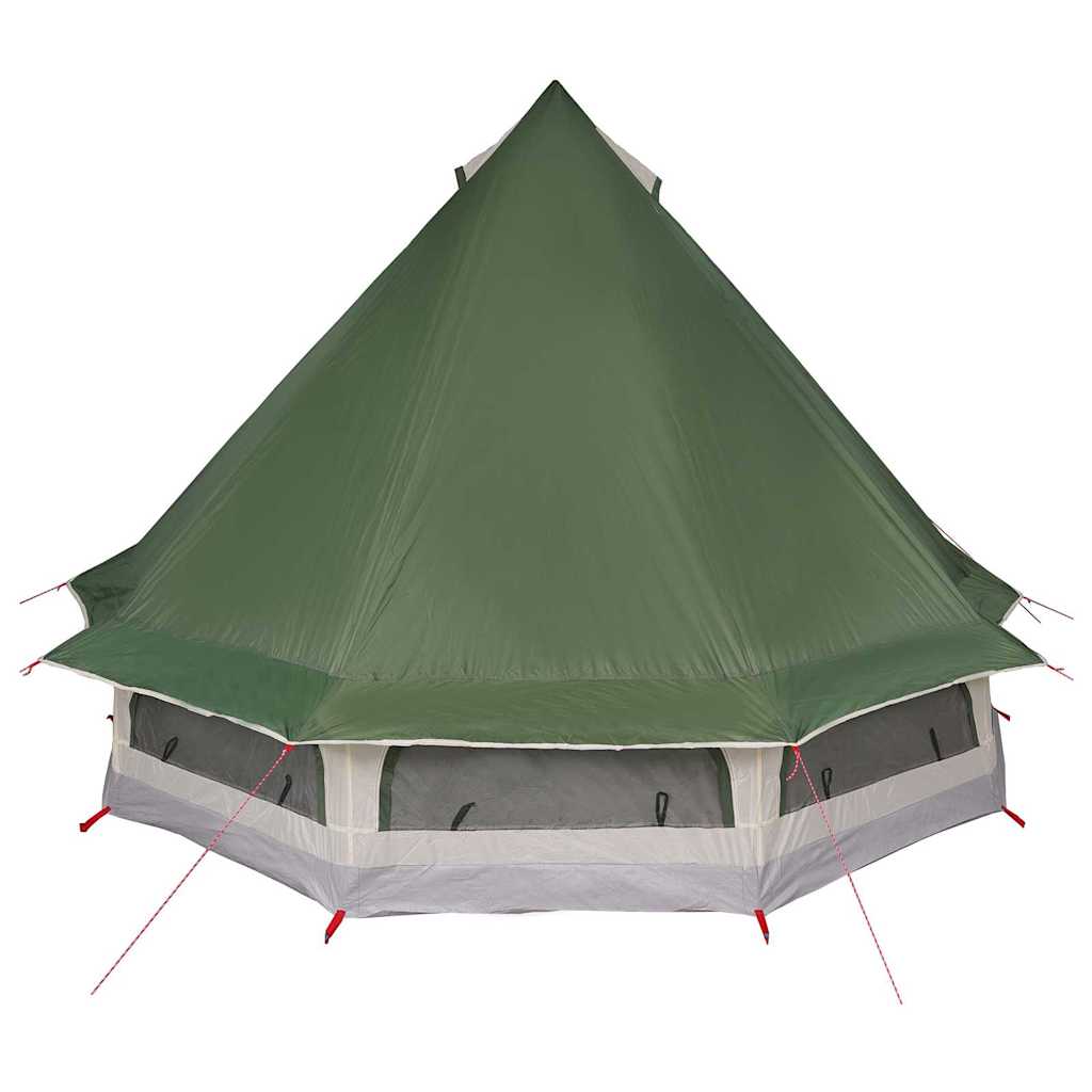 Detail van de vidaXL Tipi Tent met groene top en stevige zijwanden.