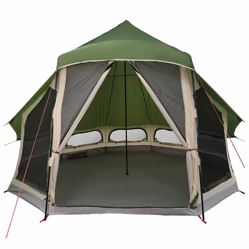Detail van de vidaXL Tipi Tent met groene buitenkant en ruime binnenruimte.