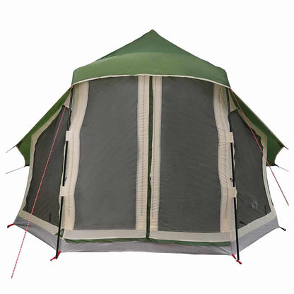 Detail van de vidaXL Tipi Tent met groene dak en zijwanden, zijaanzicht.