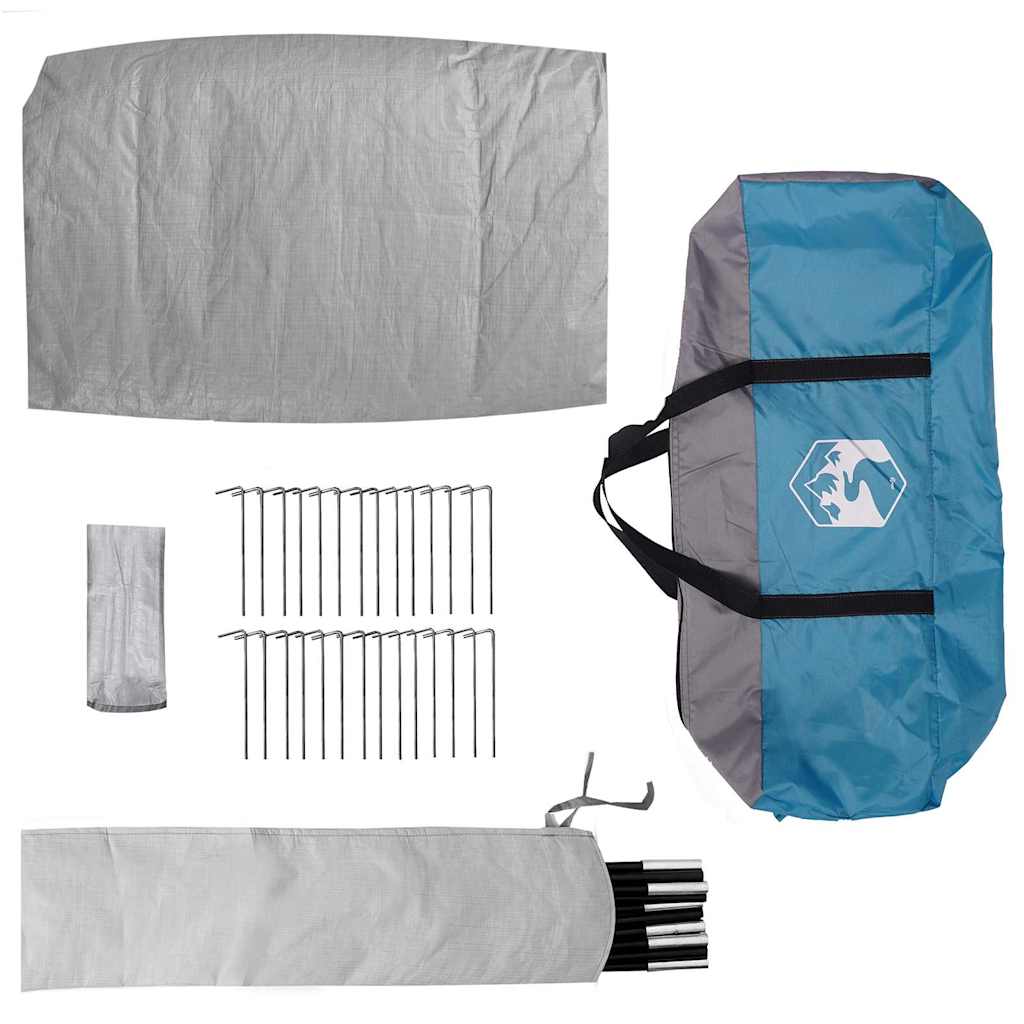 Detail van de accessoires van de vidaXL Tipi Tent, inclusief haringen en stokken.