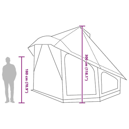 Zijaanzicht van de vidaXL Tipi Tent met afmetingen en details van het ontwerp.