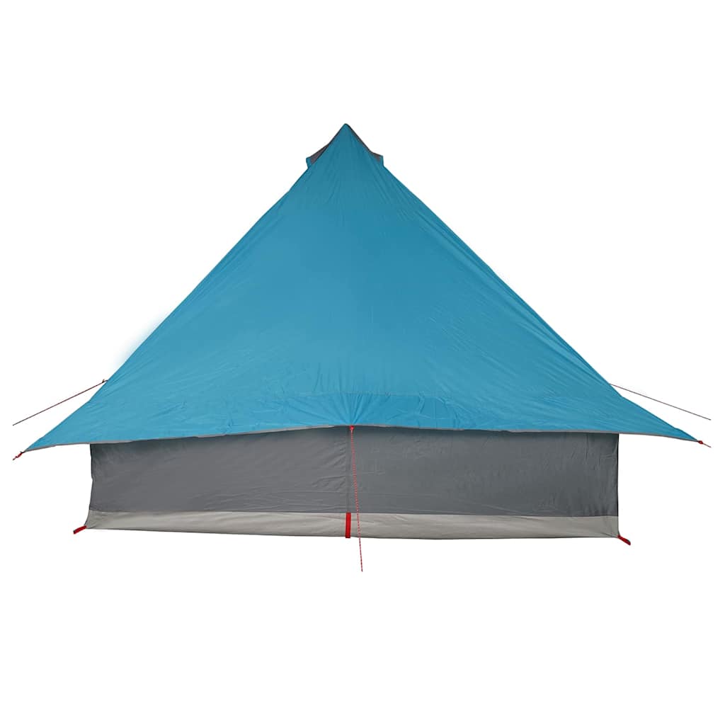 Zijaanzicht van de vidaXL Tipi Tent in blauw met grijze onderzijde.