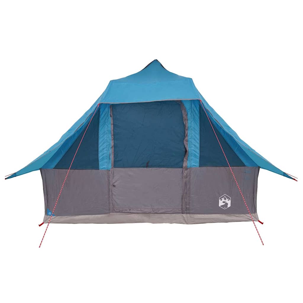 Detail van de blauwe vidaXL Tipi Tent met open ingang en zijramen.