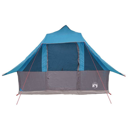 Detail van de blauwe vidaXL Tipi Tent met open ingang en zijramen.