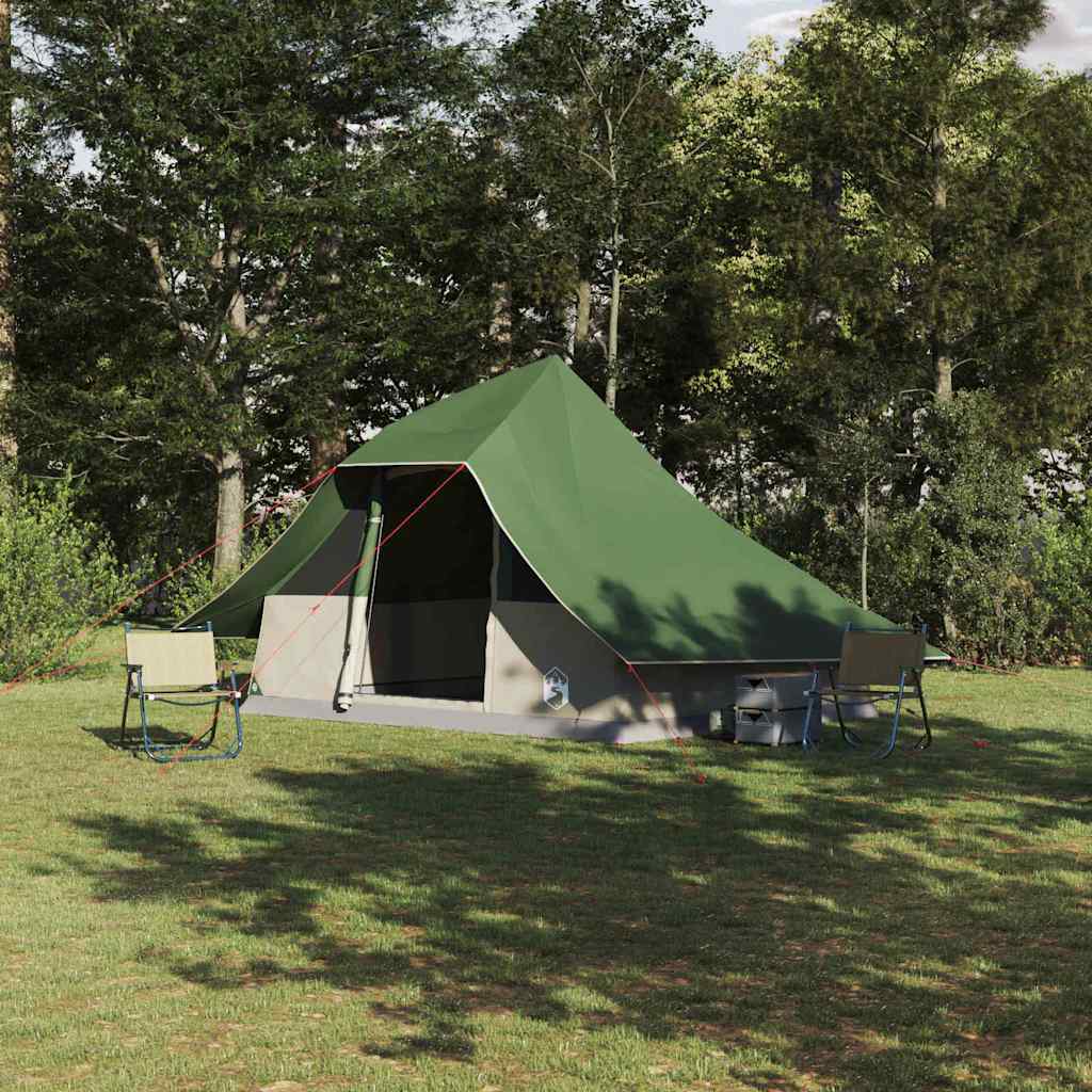 vidaXL Tipi Tent in groen, winddicht met ruime opstelling in de natuur.