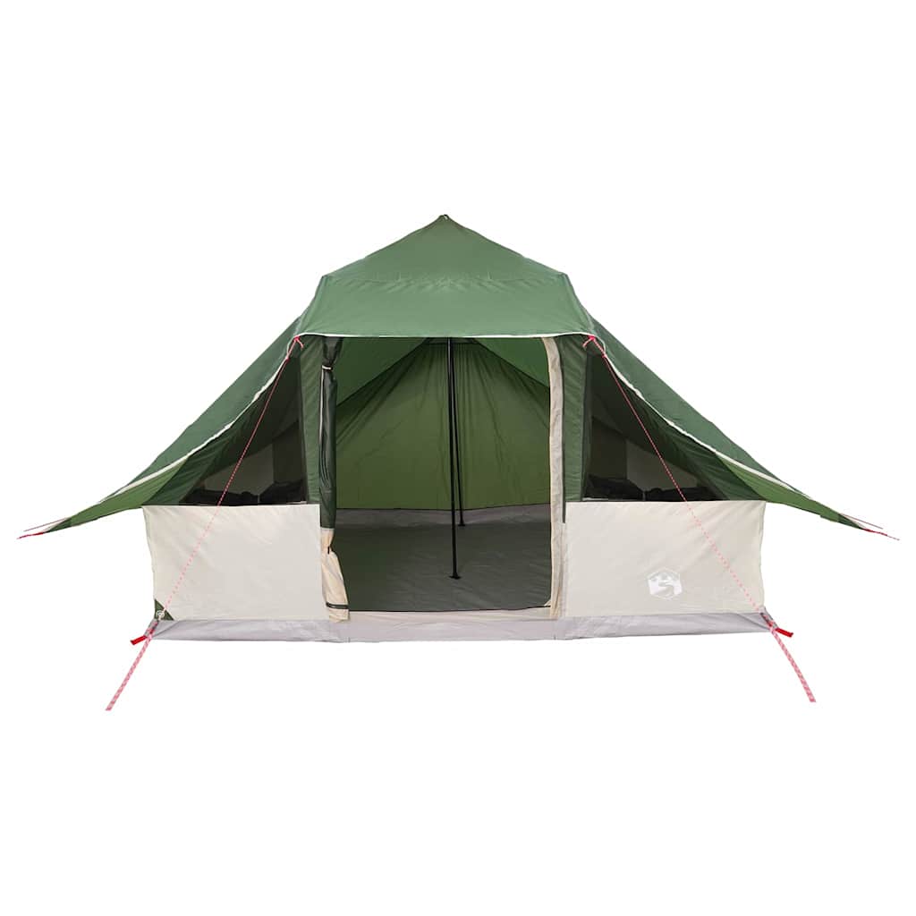 Detail van de vidaXL Tipi Tent in groen, met open ingang en zijpanelen.