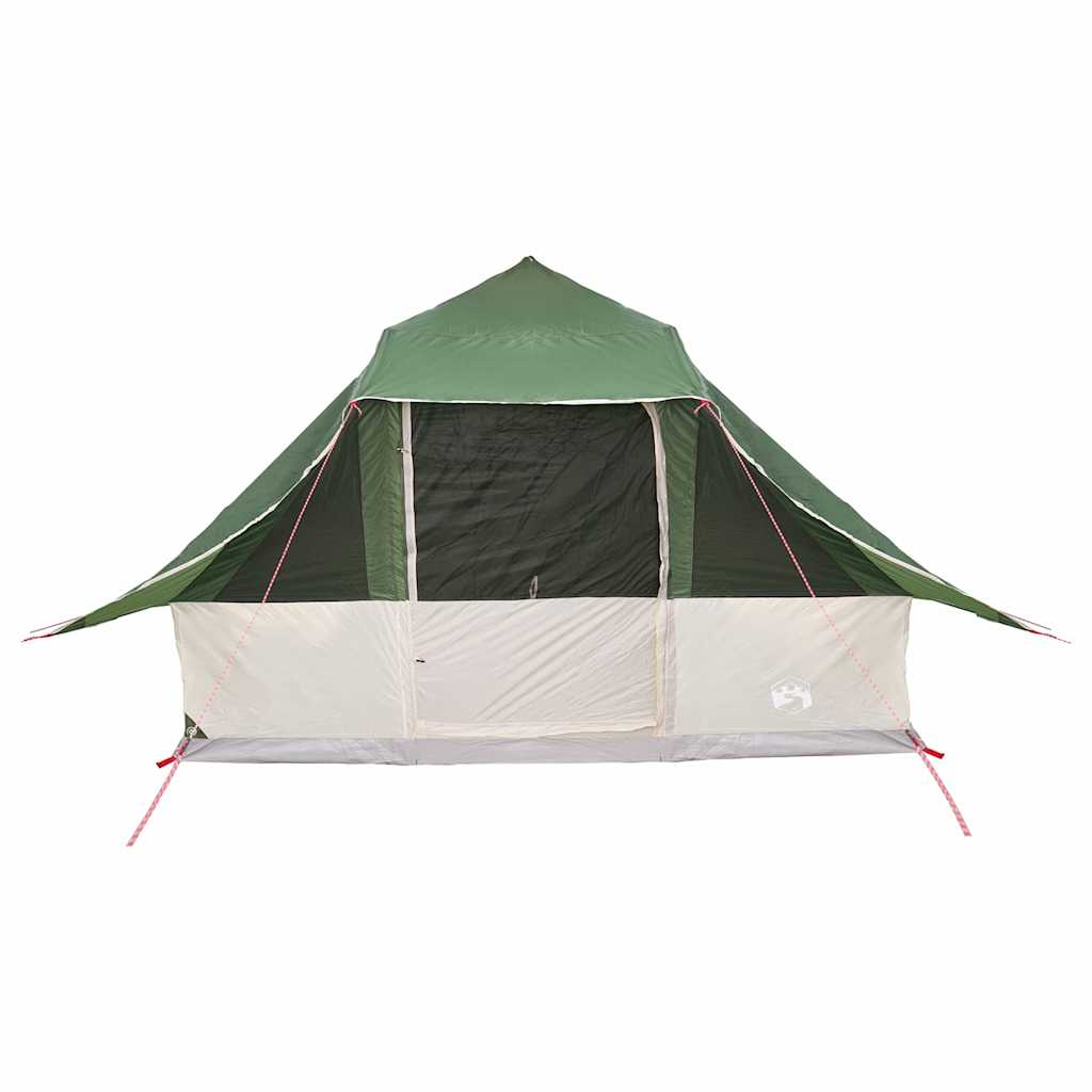 Detail van de vidaXL Tipi Tent in groen, met een winddichte voorkant en E-poort.