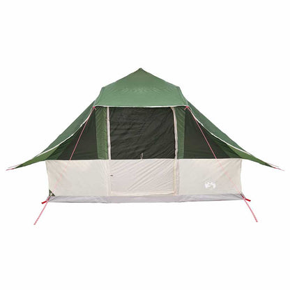 Detail van de vidaXL Tipi Tent in groen, met een winddichte voorkant en E-poort.