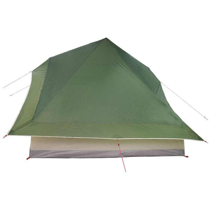 Detail van de groene vidaXL Tipi Tent met winddicht taffeta-materiaal en scheerlijnen.