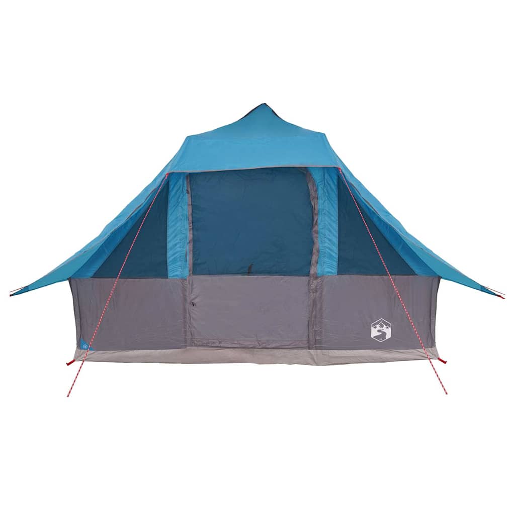 Detail van de vidaXL Tipi Tent in blauw met winddichte voorkant en ingangen.