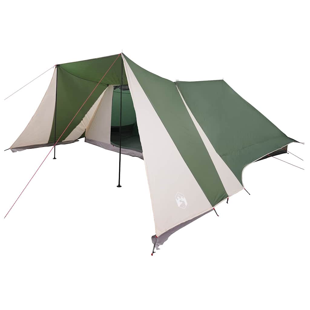Detail van de vidaXL Tipi Tent in groen met dak en zijflappen.
