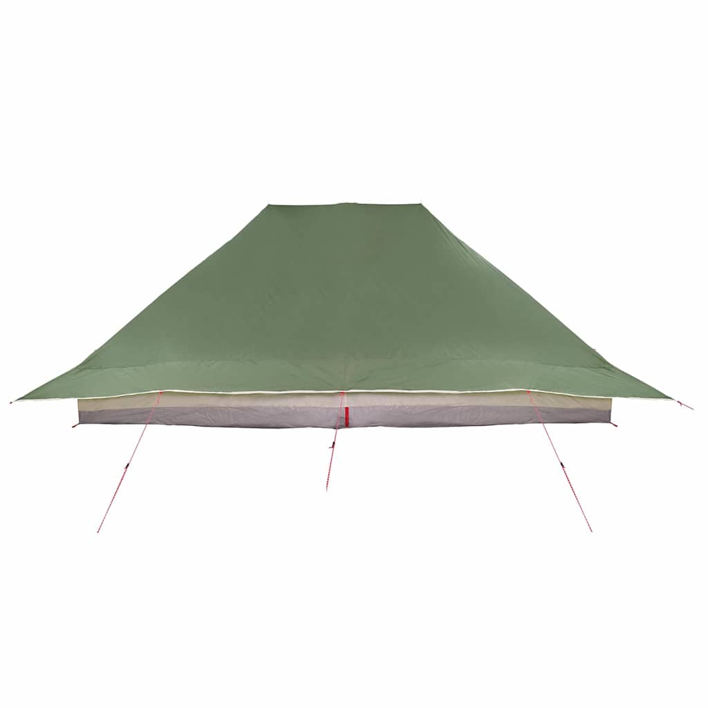 Detail van het groene dak van de vidaXL Tipi Tent met opslag.
