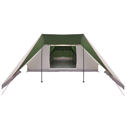 Detail van de vidaXL Tipi Tent met groene dak en open ingangsdoek.
