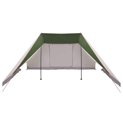 Detail van de vidaXL Tipi Tent met groene bovenkant en open voorkant.
