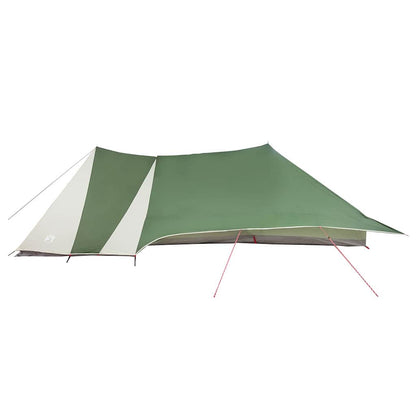 Detail van de groene dakbedekking van de vidaXL Tipi Tent met opslag.